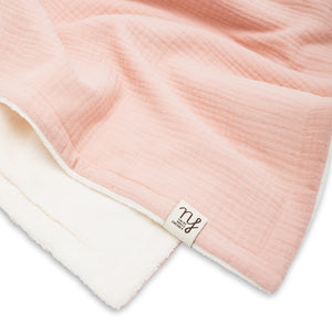 Coperta culla in mussola Rosa e soffice bamboo