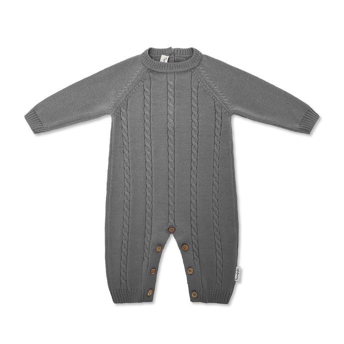 Grey Braid Jumpsuit 100% Merino Wool