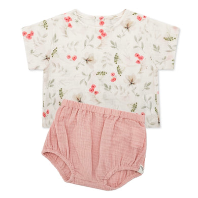 Completo blusa e coulotte Pink Flower