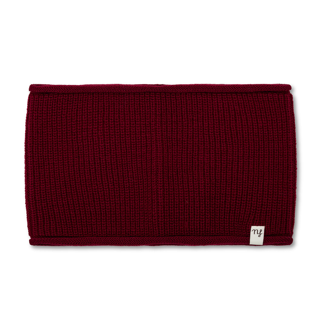 Burgundy Curly Ribbed Neck Warmer