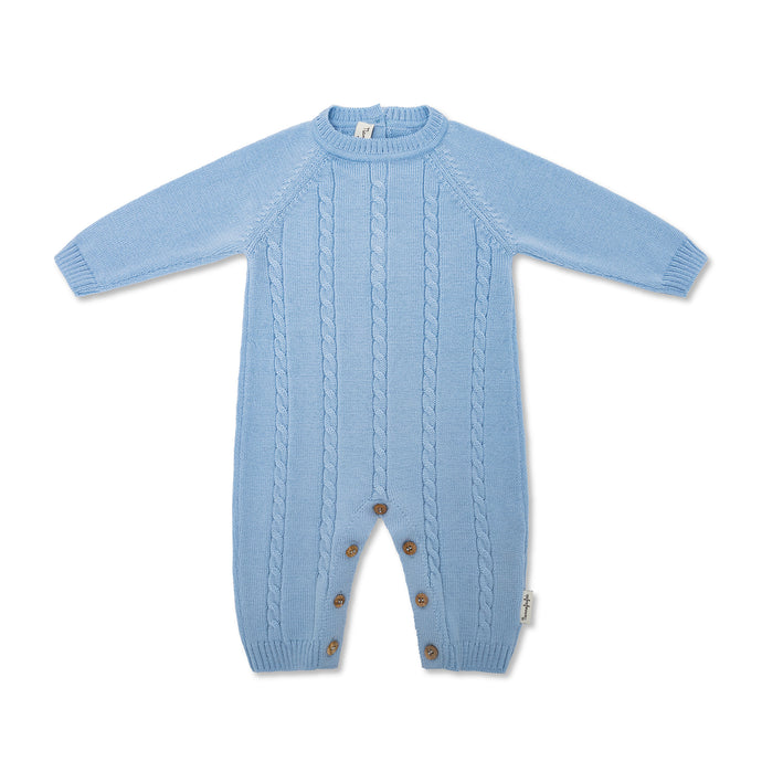 Blue Braid Jumpsuit 100% Merino Wool